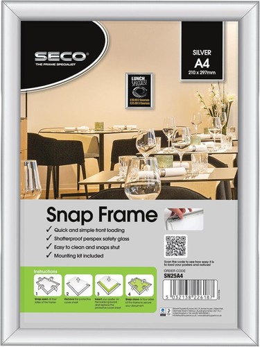 Aluminium silver snap frame - aluminium,