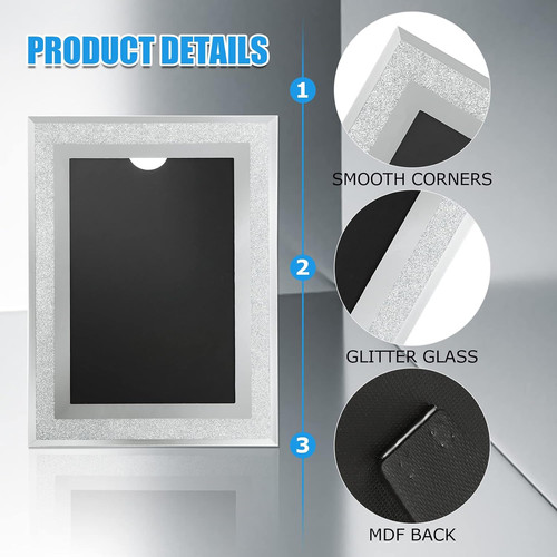 Silver glitter glass photo - glass,
