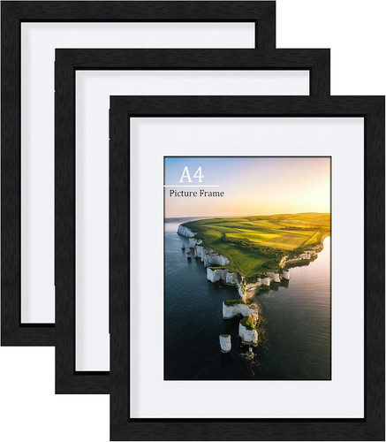 Black mdf picture frame - black, a4
